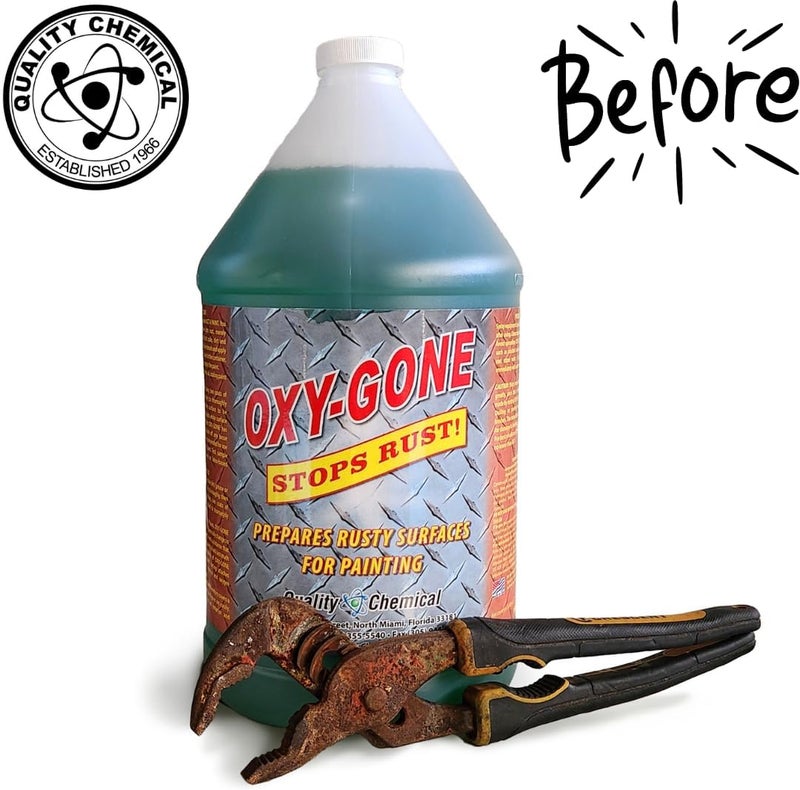 Quality Chemical Oxy-Gone Rust Remover and Metal Treatment - Rust Reformer, Rust Remover, Metal Rust Remover, Rust Neutralizer for Metal, Rust Converter, Remover, Rust Remover - 128 oz (COMBO) - Image 3